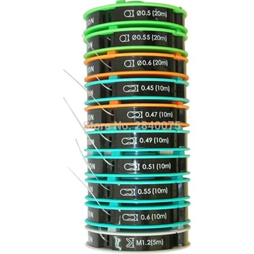 Quality 10 different sizes lens insertion eyeglasses interline eyewear Nylon Wire total 125 meters