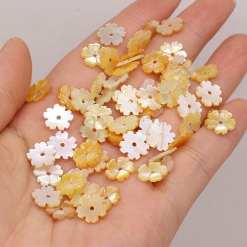 Wholesale Natural Sea Water Flower-shaped Shell Pendant Beads for Jewelry Making Bracelet DIY Necklace Accessories 8 10 12 Mm