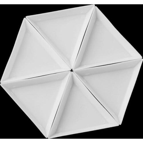2/5/10pcs Plastic White Triangle Plate For Nail Art Rhinestones Beads Organizer Box Tray DIY Tools