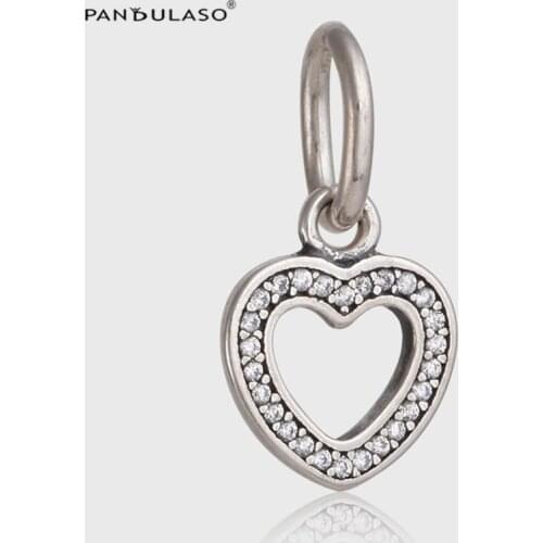 Fits Silver Charms Bracelet 925 Sterling Silver Charms Bead Sparking Heart European Charm Women DIY Jewelry For Women Bracelet