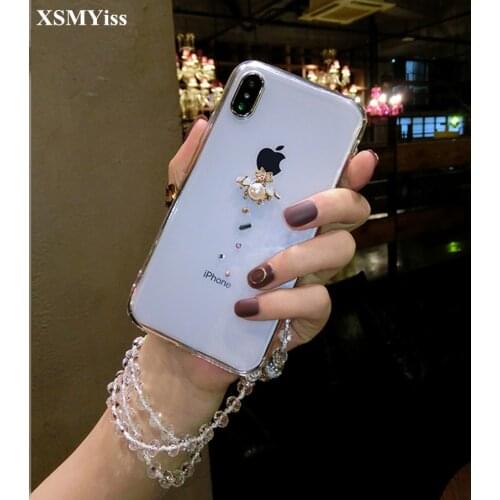 Simple style Bling Crystal Diamond Bee Clear Back Rhinestone Phone Case For SamsungS6 S7 S8 S9 S10 PLUS S10 Lite Note5 8 9