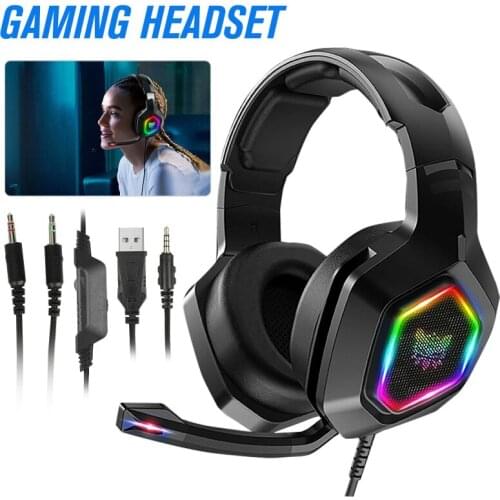 Wired Gaming Headset Headphones Surround Sound Deep Bass Stereo Casque Earphones With Microphone For Game XBox PS5 PC Laptop New
