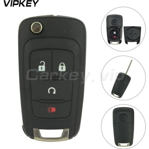 Remotekey flip remote car key shell for Chevrolet Equinox Sonic Trax OHT01060512 3 buttons with panic 2010-2017 key replacement