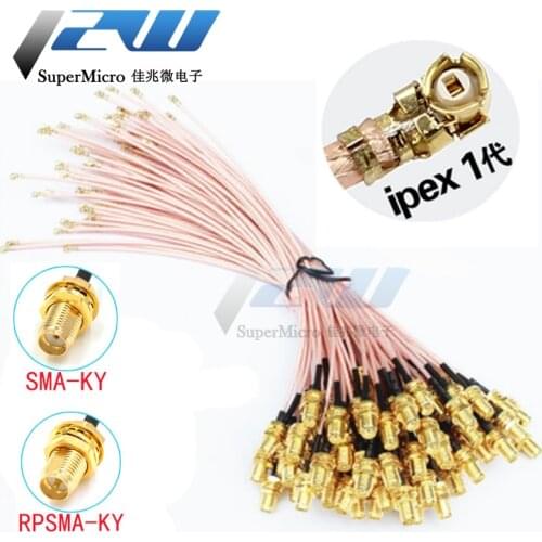 Cable de extensión U FL IPX a RP-SMA mujer Antena de conector Cable flexible de puente RF para tarjeta WiFi de PCI RP-SMA Jack a