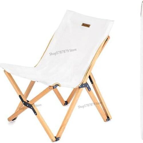 Outdoor folding chair solid wood portable fishing chair lazy home small bench Mazar leisure beach chair lounge chair
