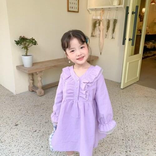 2021 Spring New Arrival Girls Long Sleeve Princess Dress Kids Korean Design Dress Kids Dress