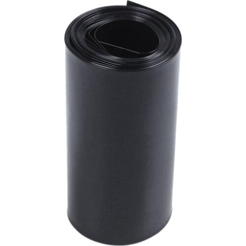 WSFS Hot 70mm/44mm PVC Heat Shrink Tubing Wrap Black 2m 6.5ft for 18650 Battery