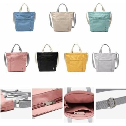 Women Large Capacity Multi-pocket Casual Literary Canvas Handbag Shoulder Messenger Bag Satchel Tote Purse Bags