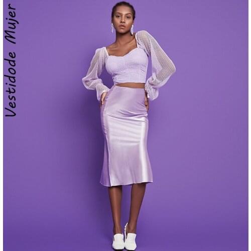 Vestidos Mujer Silk Satin Skirts For Women High Waist A-Line Skirt Women Summer 2021 Elegant Purple Midi Skirt New Korean Style