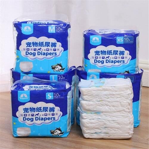 10PCS/Bag Super Absorption Physiological Pants Dog Diapers For Dogs Pet Female Dog Disposable Leakproof Nappies Puppy