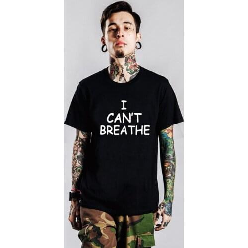 2020 Fashion Men Tops T-shirt Awesome Cotton I Cant Breathe Loose Big Fat Plus Size 3XL T Shirts G.Floyed George Floyed Black