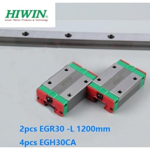2pcs origial Hiwin rail EGR30 -L 1200mm linear guide + 4pcs EGH30CA carriage blocks for CNC router