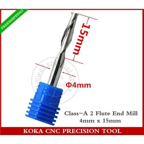 4mm*15mm-10PCS,Free shipping,CNC insert router bit,solid carbide milling,Class-A 2 flute end mill,PVC,MDF,Hard wood,Acrylic