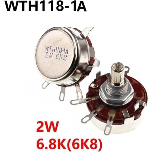 5Pcs WTH118 2W 6k8 6.8k Single Turn Carbon Film Potentiometer