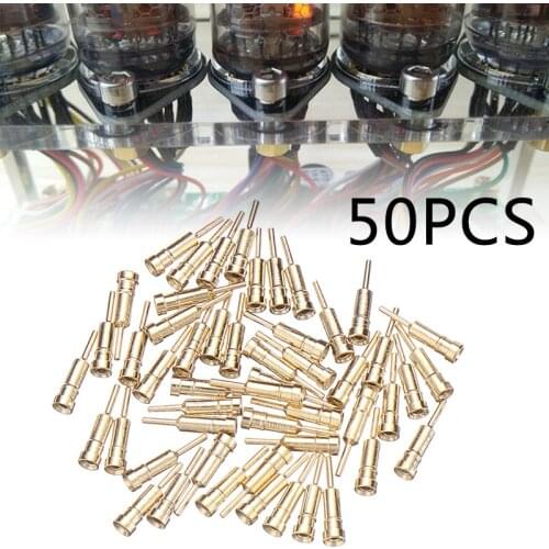 50pcs/set Gold Plated Tube Pins Nixie/VFD Tube Socket Female Pin for IN-14 IN-16 QS18-12 QS16 YS13-3