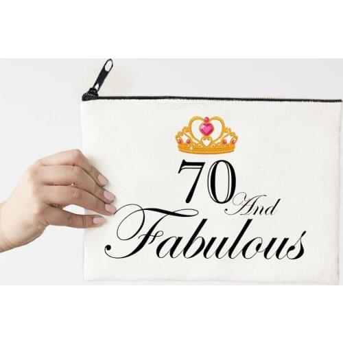 70 Year Queen Print Makeup Bag Letter Flower Mama Cute Cosmetic Bags Make Up Bags Toiletries Organizer Pouch Ladies Clutch
