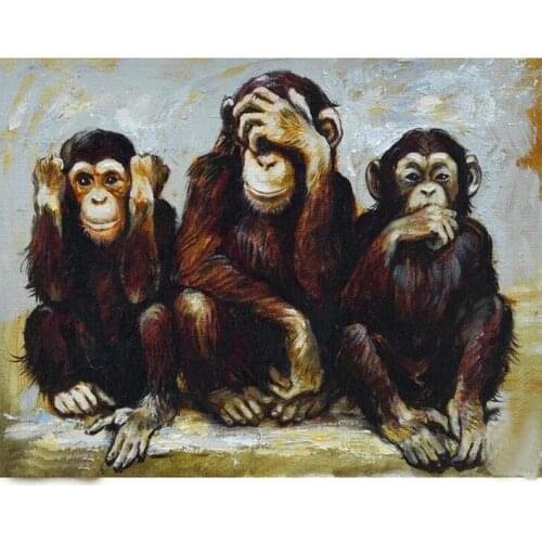 Diamond Embroidery Mosaic Three Clever Monkey 5D Cross Stitch Full Square round Diy Diamond Painting Wedding DecorationZP-2871