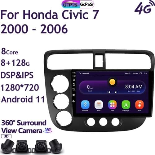 Auto Car Multimedia Radio Video Player For Honda Civic 7 2000 - 2006 Android 10 Navigation GPS Touch Screen Audio