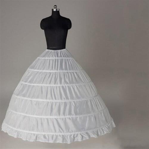 White 6 Hoops Petticoat Crinoline Slip Underskirt For Wedding Dress Bridal Gown Petticoat Women Bubble Skirt Wedding Petticoats
