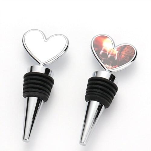 Free Shipping 10pcs/lot Wine Bottle Stopper Blank Sublimation Zinc Alloy Bottle Stopper Heat Transfer print DIY Print