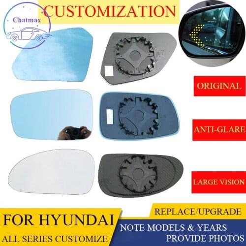 Sideview Rear Mirror Customize For Hyundai All Series Sonata Tucson Kona Blue Glass With Heating Turn Signal LED Large Vision