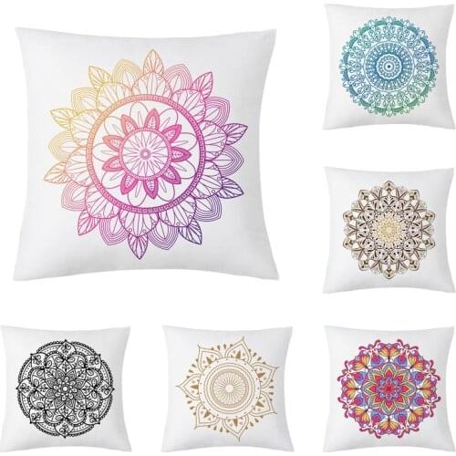 Mandala Pattern Throw Pillow Case Creative Mandala Printing Polyester Decorative Pillowcases Pillow Cover kussensloop ZT313