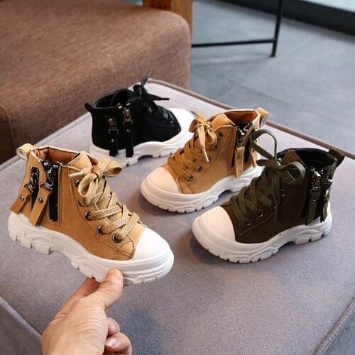 Childrens Martin boots For Boys Casual Sneakers Girl Toddler Kids Sports Shoes Autumn Winter Baby Girls Boots Double zipper NEW