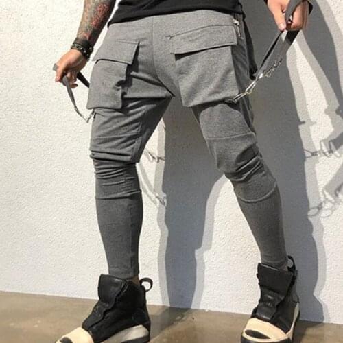 2021 New Hip Hop Joggers Cargo Pants Men Harem Pants Multi-pocket Ribbons Man Sweatpants Streetwear Casual Men Fitness Pants