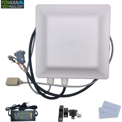FONKAN wifi rs232 rs485 tcp/ip wiegand26/34 UHF EPC Tag Reader 7dbi Antenna RFID UHF card&Tag Reader integrated Reader