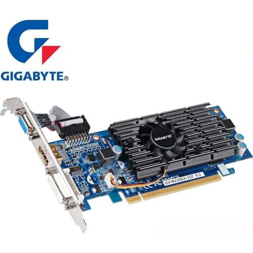 GIGABYTE G 210 1GB Graphics Cards 64Bit GDDR3 Video Card Original n210 G210 1G for nVIDIA Geforce GPU PC games Dvi VGA Used