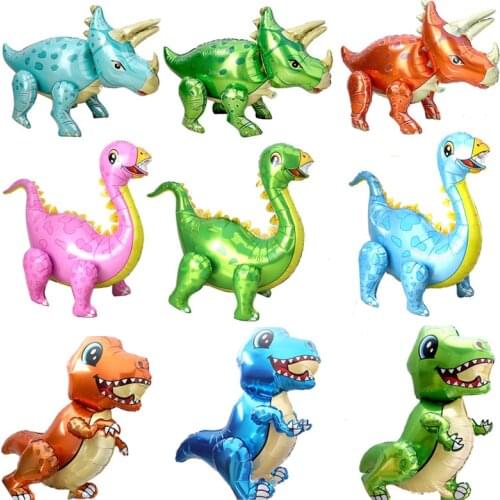 Toy Balloon 3D Dinosaur Shape Aluminum Film Balloon Tyrannosaurus Triceratops Childrens Birthday Party Decoration Balloon