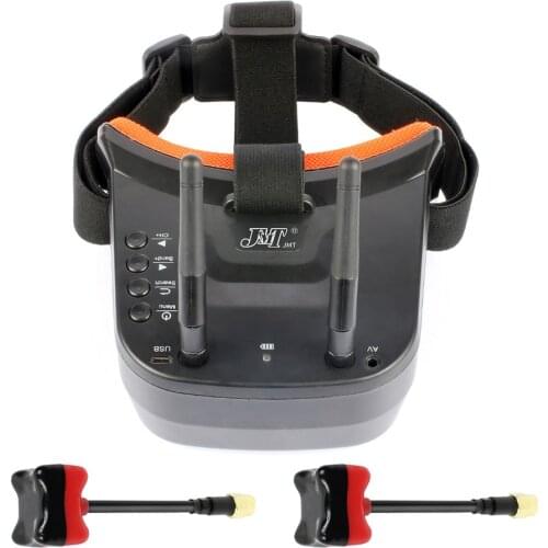 JMT 5.8G 40CH Mini FPV Goggles 3 inch 480 x 320 Display Double Antenna Reception with 85mm FPV Antenna for FPV Racing Drone