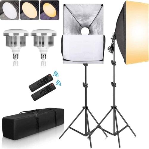 50x70cm Softbox Light Kit Professional Continuous Light Photo Studio Equipment Photography Accessories for Camara Video Selfie