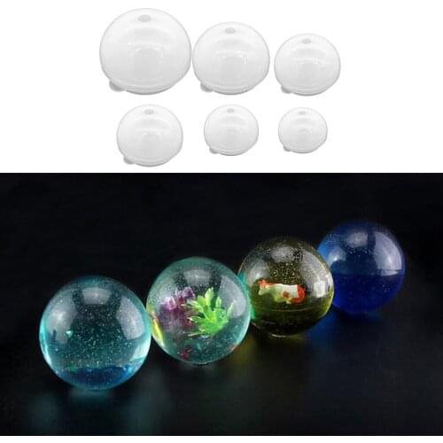 6 Size Silicone Ball Mold Round Sphere Mould DIY Resin Craft Ornament Tool for Epoxy Resin Casting 30/40/50/60/70/80mm