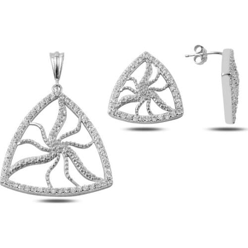 Kutaydan Zircon Cubic Zirconia 925 Sterling Silver Set Made in Turkey