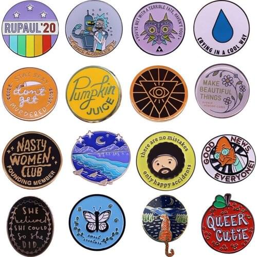 Cute Animal Hard Enamel Pins Movies Novel Brooches Women Men Lapel Badges Backpack Collar Fashion Jewelry Gifts For Kids Friend