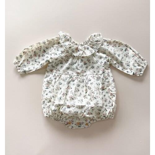 Soft breathable newborn baby girls floral romper Spring autumn toddler baby bodysuit for girls clothing children pajamas outfits