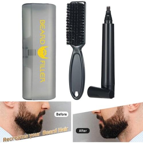 Beard Pencil Filler Set Moustache Eyebrows Filler Portable Tools Waterproof Long Lasting for Men SANA889
