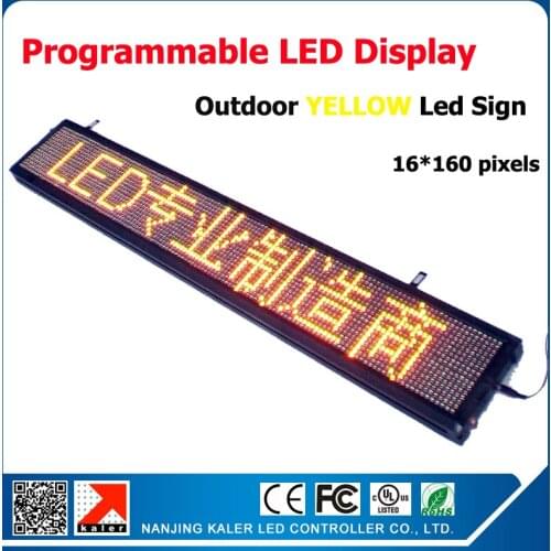 66''x 9'' outdoor moving letters led sign p10 yellow outdoor led message and scrolling led sign led display board
