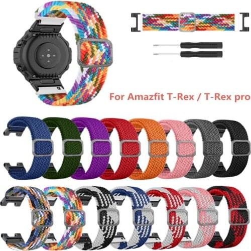 New Replacement Strap For Huami Amazfit T Rex Strap Nylon Watchband For Amazfit T-Rex/T-Rex Pro Waterproof Elastic Wristsband