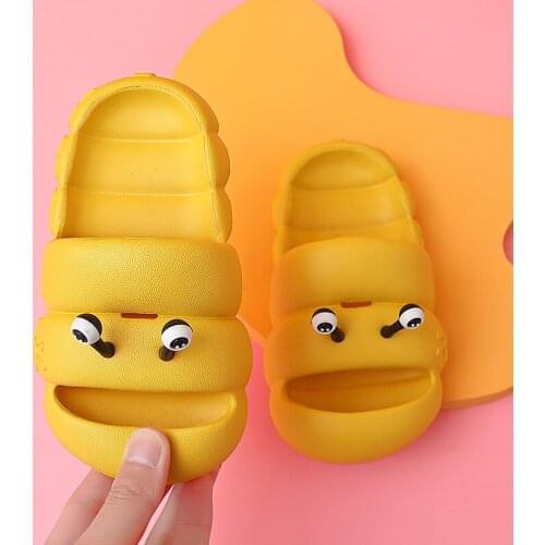 Slippers Boys Girls Toddler Baby Caterpillar Antiskid Kids Shoes With Baotou Slides Summer Sandals Cute Cartoon Beach Flip Shoe