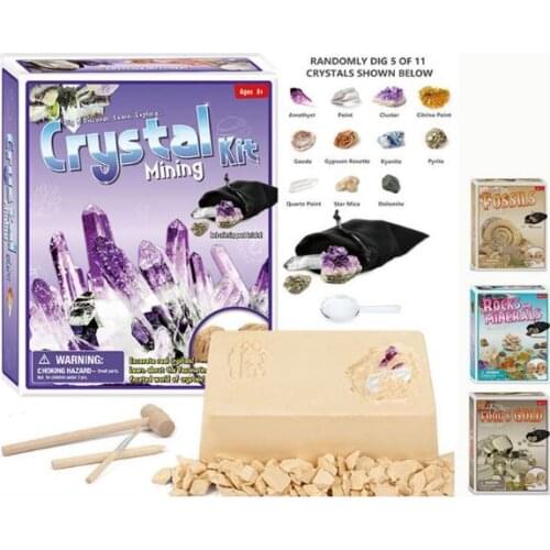 Creative DIY archaeological excavation toy gem crystal pirate treasure childrens puzzle exploration fossil pyrite