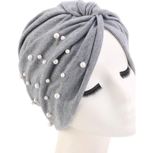 Cotton Turban for women With Beads Head Wrap Twist Turbante