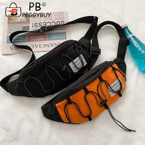 Street Fashion Contrast Color Fanny Packs Men Women Large Capacity Outdoor Running Chest Bags Oxford Waist Pack for Couple
