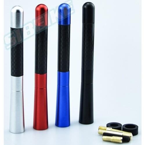 Universal Short Rod Car Antenna 12cm Aluminum Carbon Fiber Insert Red/Blue/Silver/Carbon Car Antenna