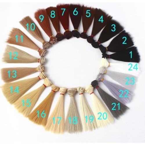 10PCS/LOT Hot Sale BJD Hair Accessories Straight Doll Hair Synthetic Fiber DIY Doll Hair Wig 15CM 25CM