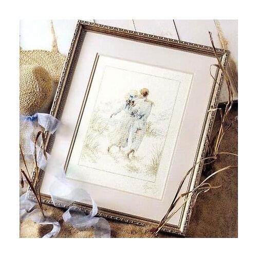 Fishxx Cross Stitch T110 Seaside Couples Intimate Lovers Hand-Embroidered Bedroom Paintings