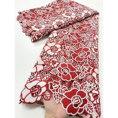 XIYA African Cord Lace Fabric High Quality Embroidery Elegant Nigerian Guipure Lace Fabric With Stones French Net Lace NI5165