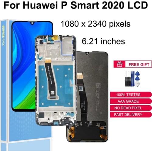For Huawei P Smart 2020 LCD Display Touch Screen Digitizer Assembly Replacement Parts POT-LX1A L21A LX3 With Frame
