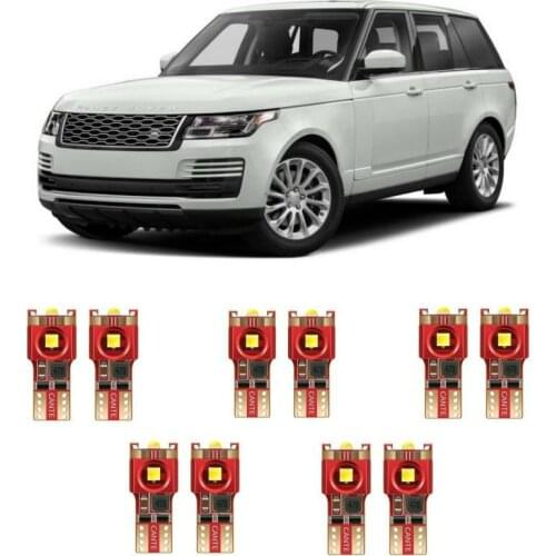 10pc w5w Car LED lighting For Land Rover Range Rover Defender Discovery Evoque Freelander lr2 lr3 lr4 interior light kit